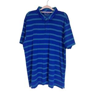 Under Armour Blue Striped Short Sleeve Polo